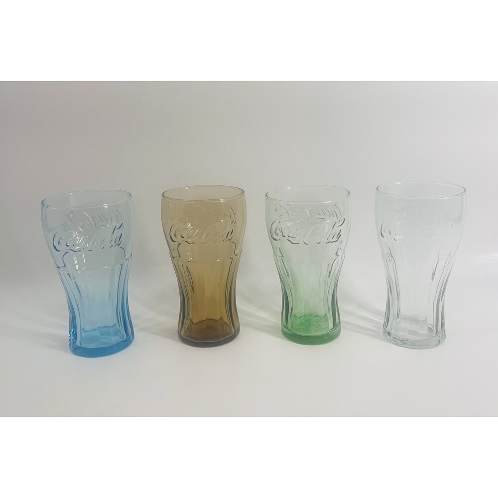 Set of 5 Vintage Coca-Cola 16 oz Coke Glasses Libbey - Light Green Color